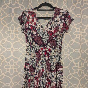 Kailiegh Faux Floral Wrap Knit Dress